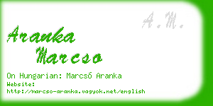 aranka marcso business card